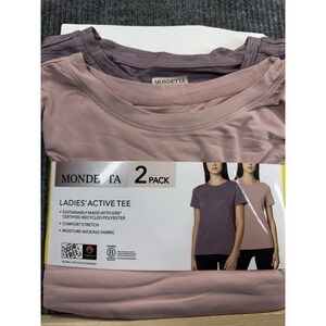 Mondetta Shirt Women's Small Active Tee 2‎ Pack Short Sleeve Performance Stretch